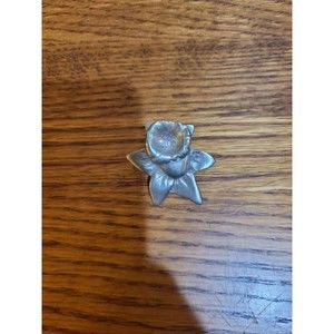 Vintage PEWTER FLOWER PIN